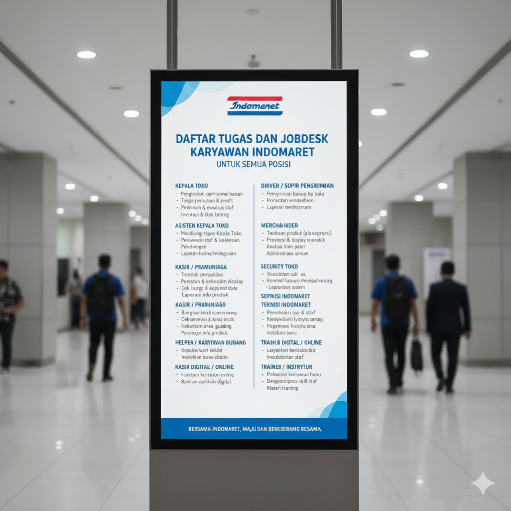 Daftar Tugas dan Jobdesk Karyawan Indomaret untuk Semua Posisi