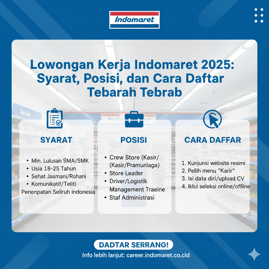 Lowongan Kerja Indomaret 2025: Syarat, Posisi, dan Cara Daftar Terbaru